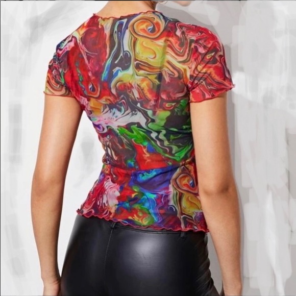 NEW! Colorful Mesh Top - Picture 2 of 3